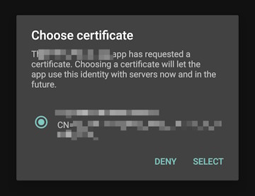 Android cert select